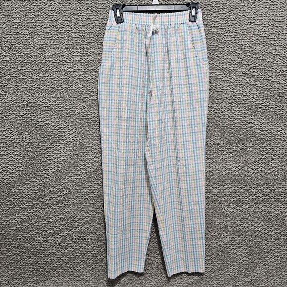 ALLI PETITES OF CALIFORNIA Women's Rainbow Pastel Stripped Pants Size 8 - Picture 1 of 8